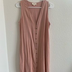 NWOT rose colored, button down tank top dress